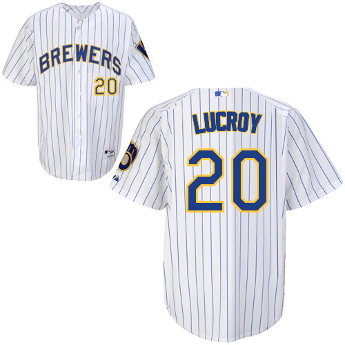 Jonathan Lucroy #20 mlb Jersey-Milwaukee Brewers Women's Authentic Alternate Home White Baseball Jersey